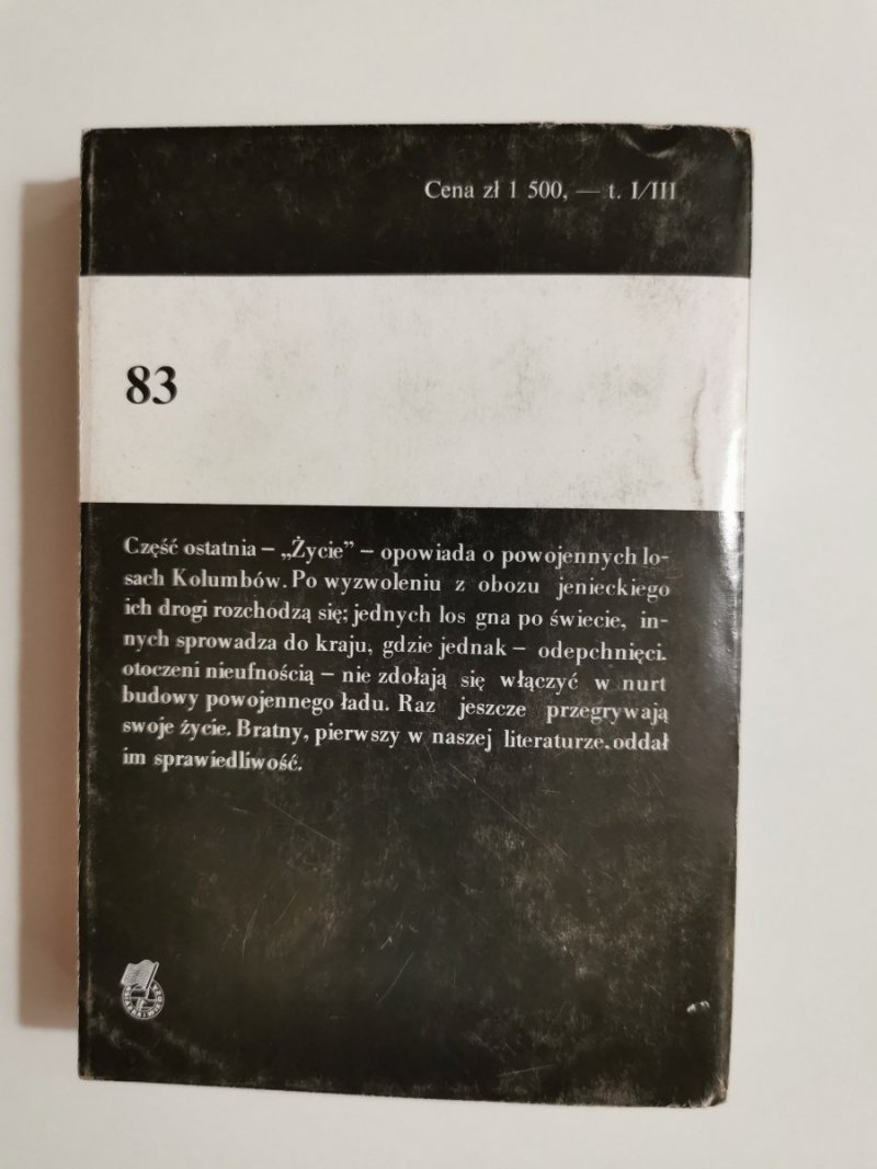 KOLUMBOWIE ROCZNIK 20 TOM 3 - Roman Bratny 1989