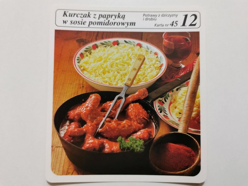 KARTA KULINARNA NR. 45 KURCZAK Z PAPRYKĄ W SOSIE POMIDOROWYM