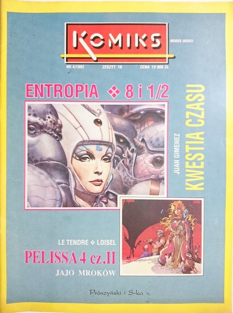 KOMIKS NR 4/1992 ZESZYT 16 ENTROPIA 8 i 1/2