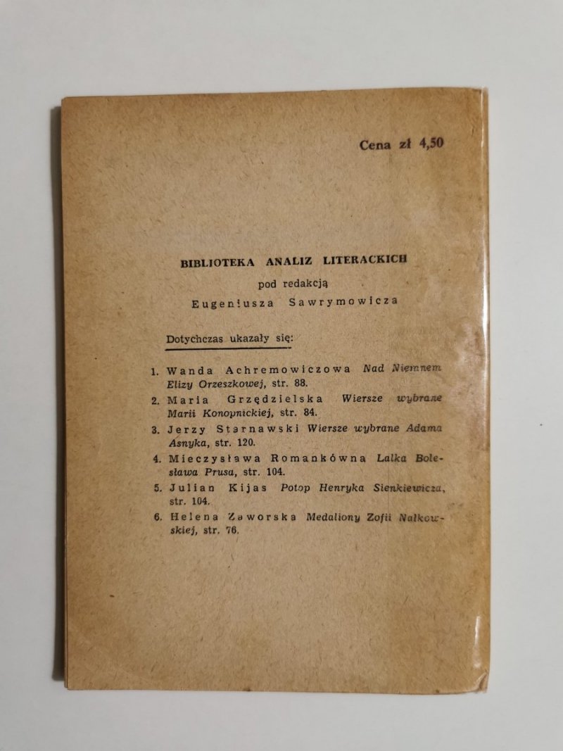 MEDALIONY ZOFII NAŁKOWSKIEJ - Helena Zaworska 1961