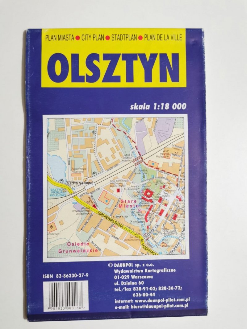 OLSZTYN. PLAN MIASTA 2000/2001 SKALA 1: 18 000 