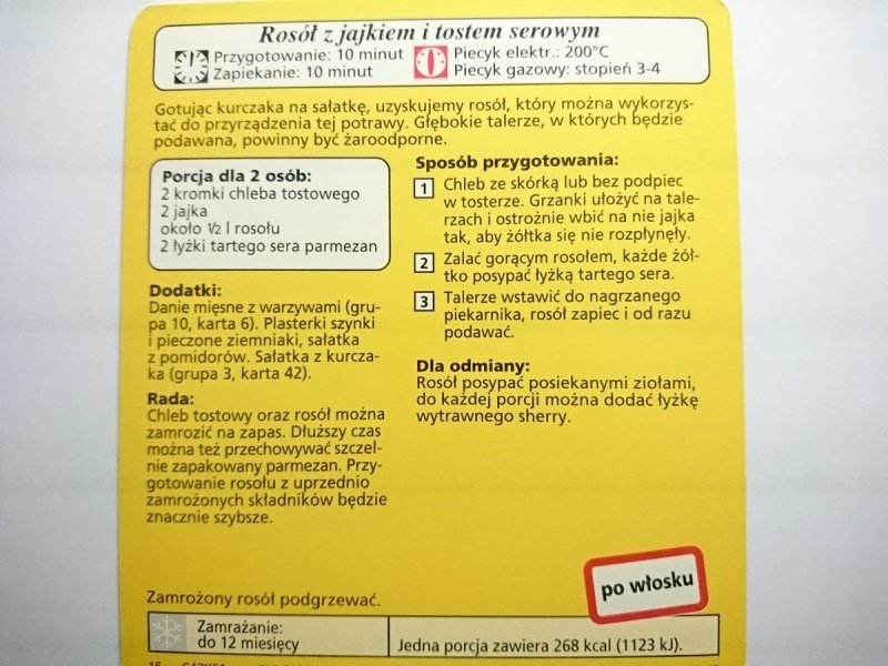 KARTA KULINARNA NR 52 SUFLET ZIEMNIACZANY Z SEREM