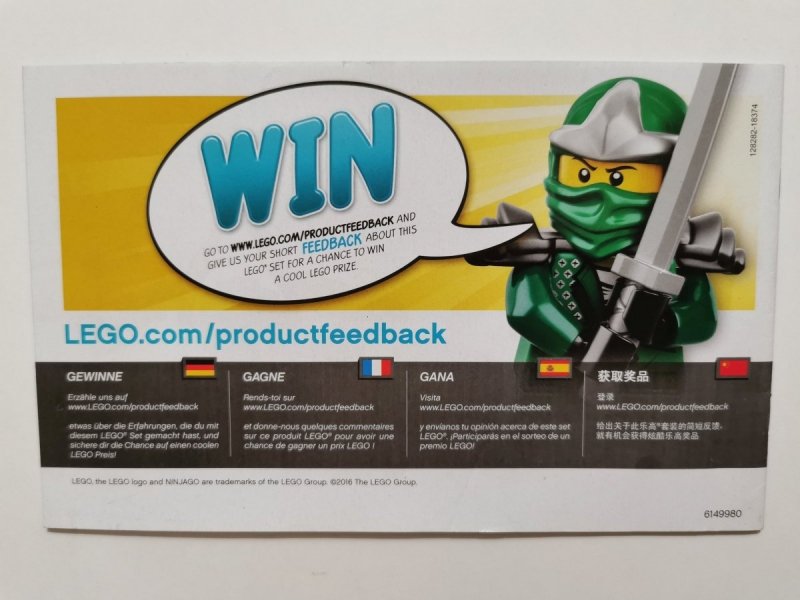 NINJAGO MASTERS OF SPINJITZU 70600 2016 