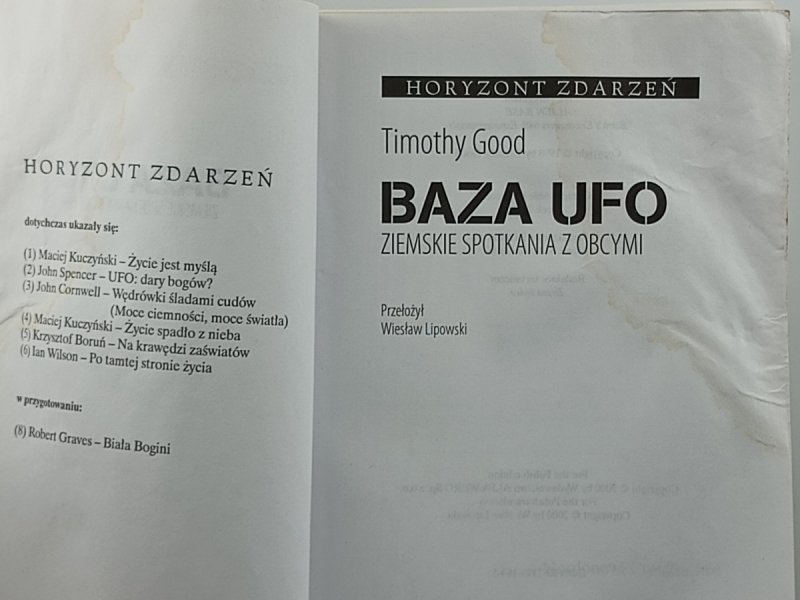 BAZA UFO ZIEMSKIE SPOTKANIA Z OBCYMI - Timothy Good