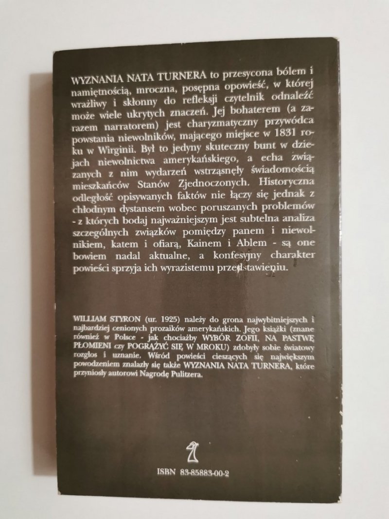 WYZNANIA NATA TURNERA - William Styron 1993