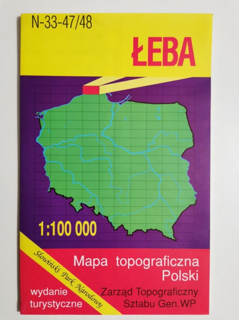 ŁEBA. MAPA TOPOGRAFICZNA POLSKI 1: 100 000 1994