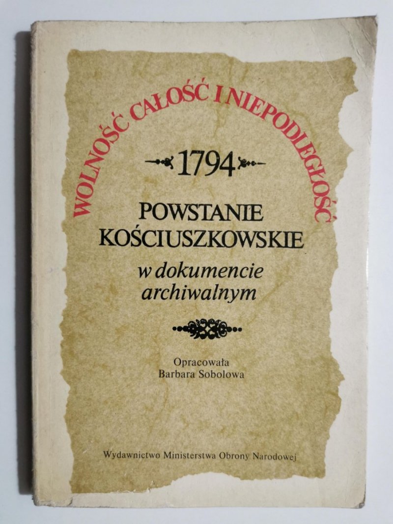 POWSTANIE KOŚCIUSZKOWSKIE - Barbara Sobolowa