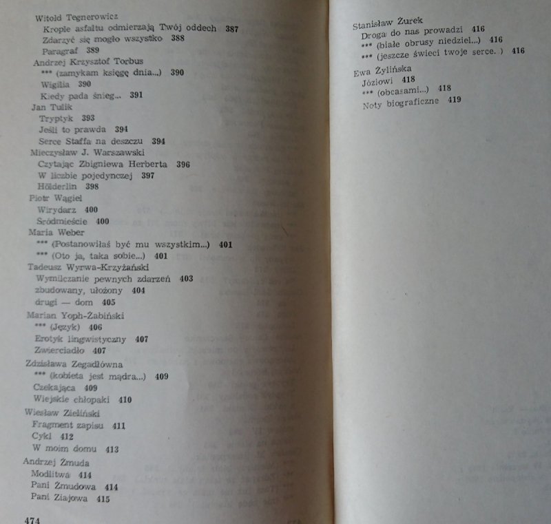 RYSOPIS ANTOLOGIA POEZJI - Marciniak 1987