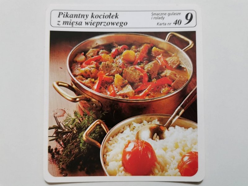 KARTA KULINARNA NR. 40 PIKANTNY KOCIOŁEK Z MIĘSA WIEPRZOWEGO