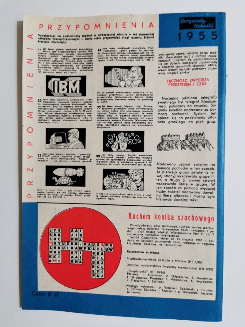 HORYZONTY TECHNIKI NR 12 1980 WESOŁYCH ŚWIĄT, SZCZĘŚLIWEGO NOWEGO ROKU