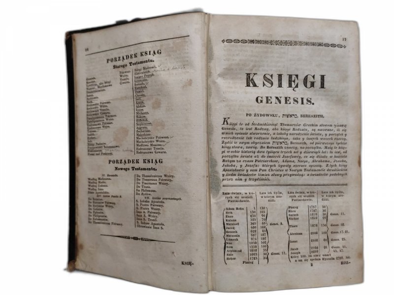 PISMO ŚWIĘTE STAREGO ZAKONU tom 1 - 1840 przekład Jakuba Wujka