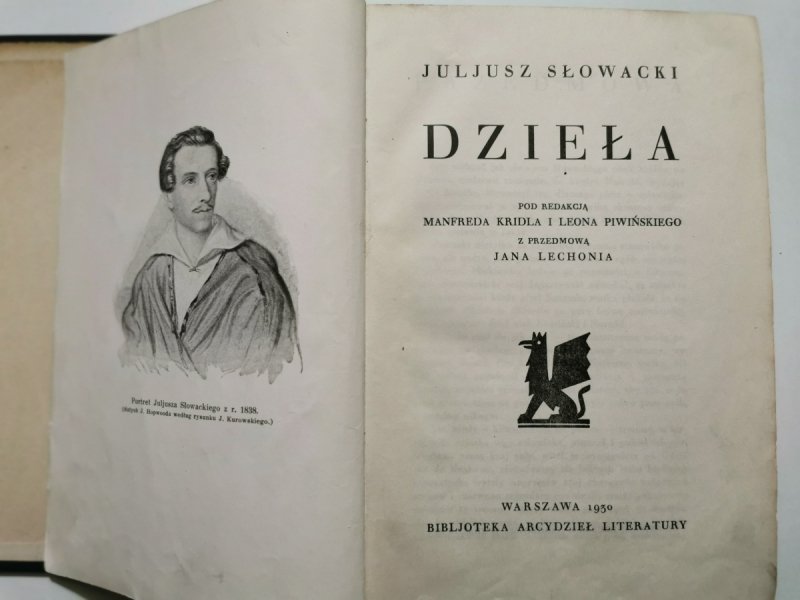 DZIEŁA JULIUSZA SŁOWACKIEGO 1930 - Juliusz Słowacki