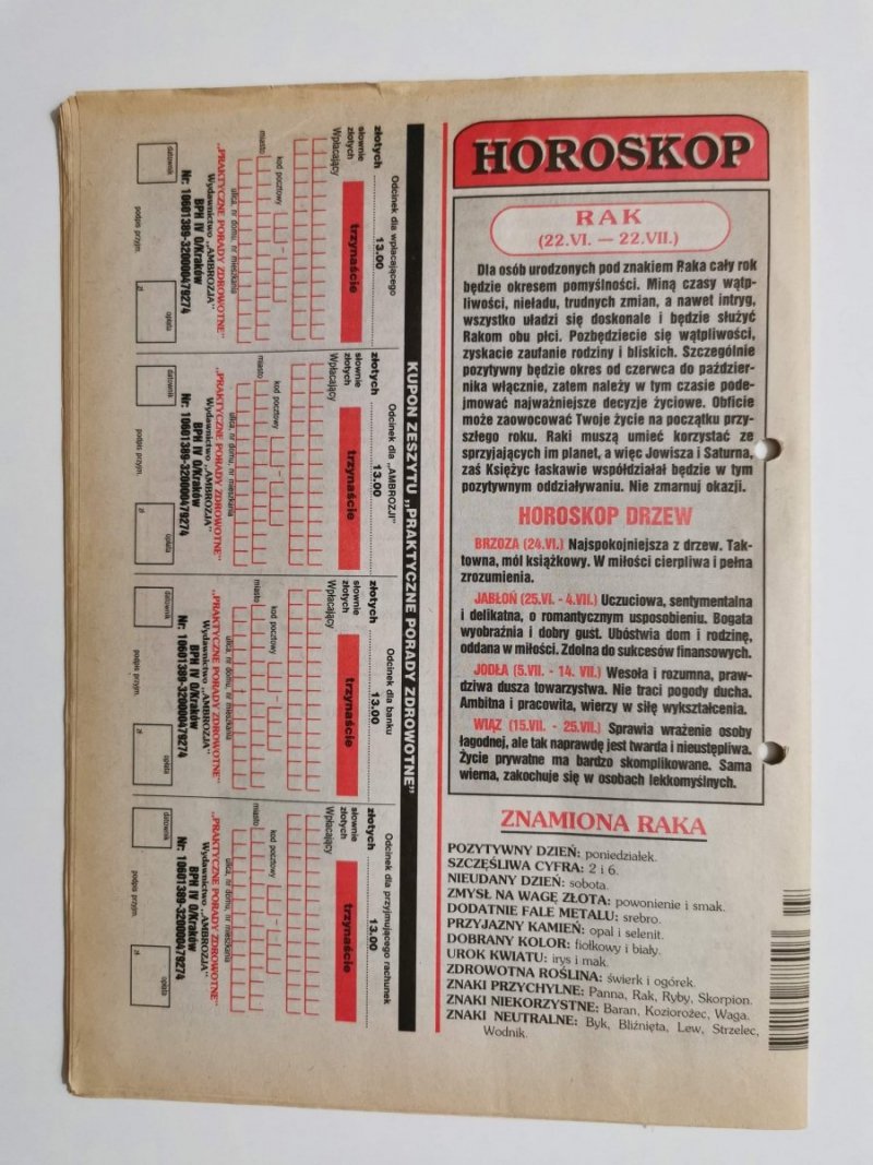 PORADNIK UZDRAWIACZA NR 7/104 LIPIEC 2001 r.