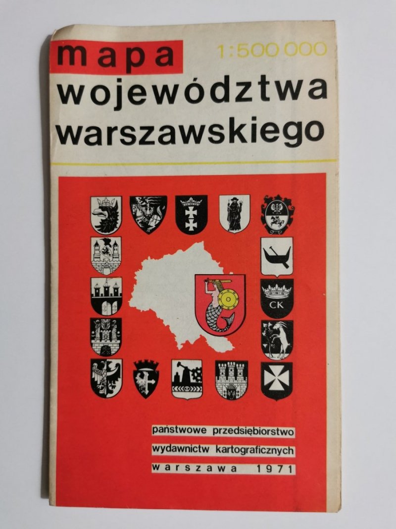 MAPA WOJEWÓDZTWA WARSZAWSKIEGO 1: 500 000 1971