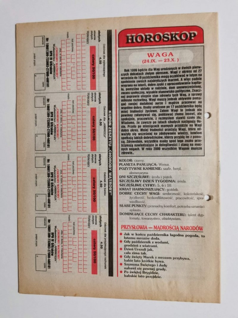 PORADNIK UZDRAWIACZA NR 10/83 PAŹDZIERNIK 1999 r.