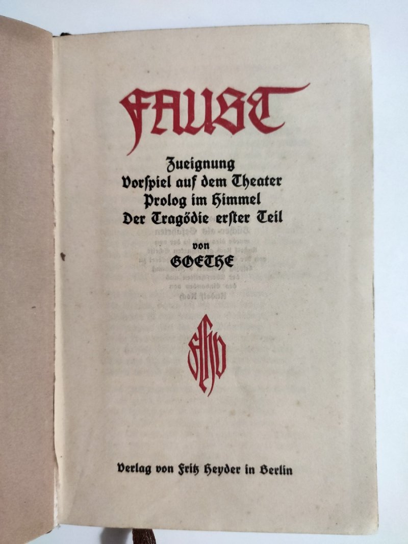 FAUST OK.1925 - W. Goethe