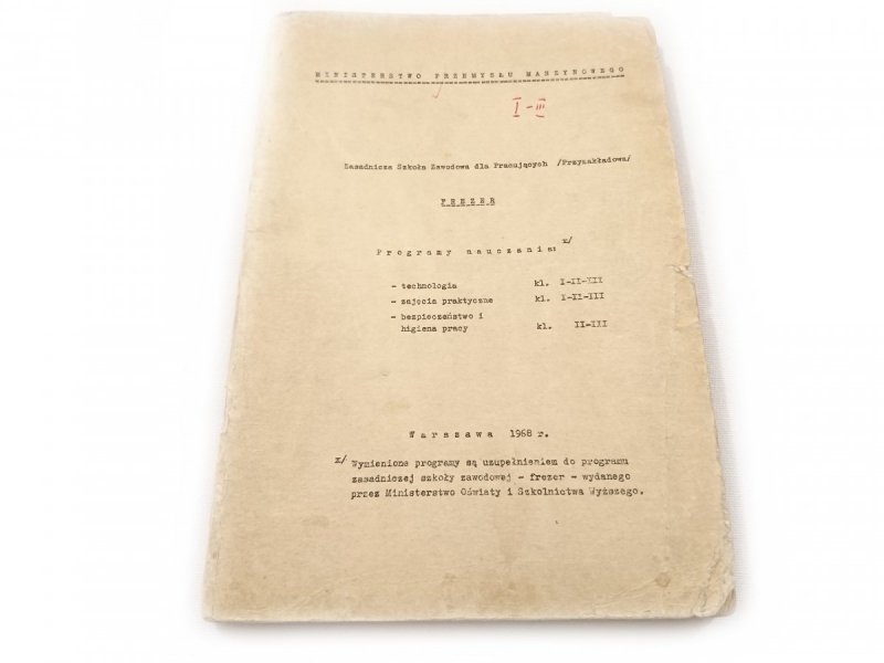 PROGRAMY NAUCZANIA. FREZER ZSZ DLA PRACUJĄCYCH