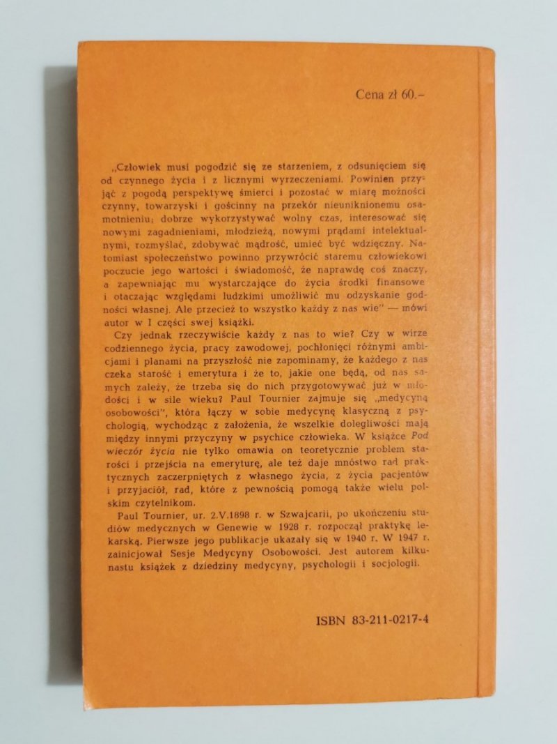 POD WIECZÓR ŻYCIA - Paul Tournier 1980