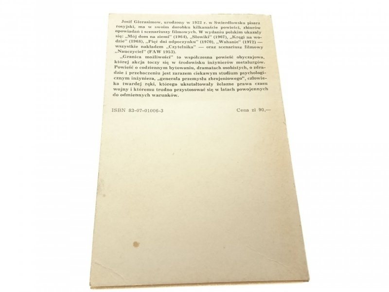GRANICA MOŻLIWOŚCI - Josif Gierasimow 1983