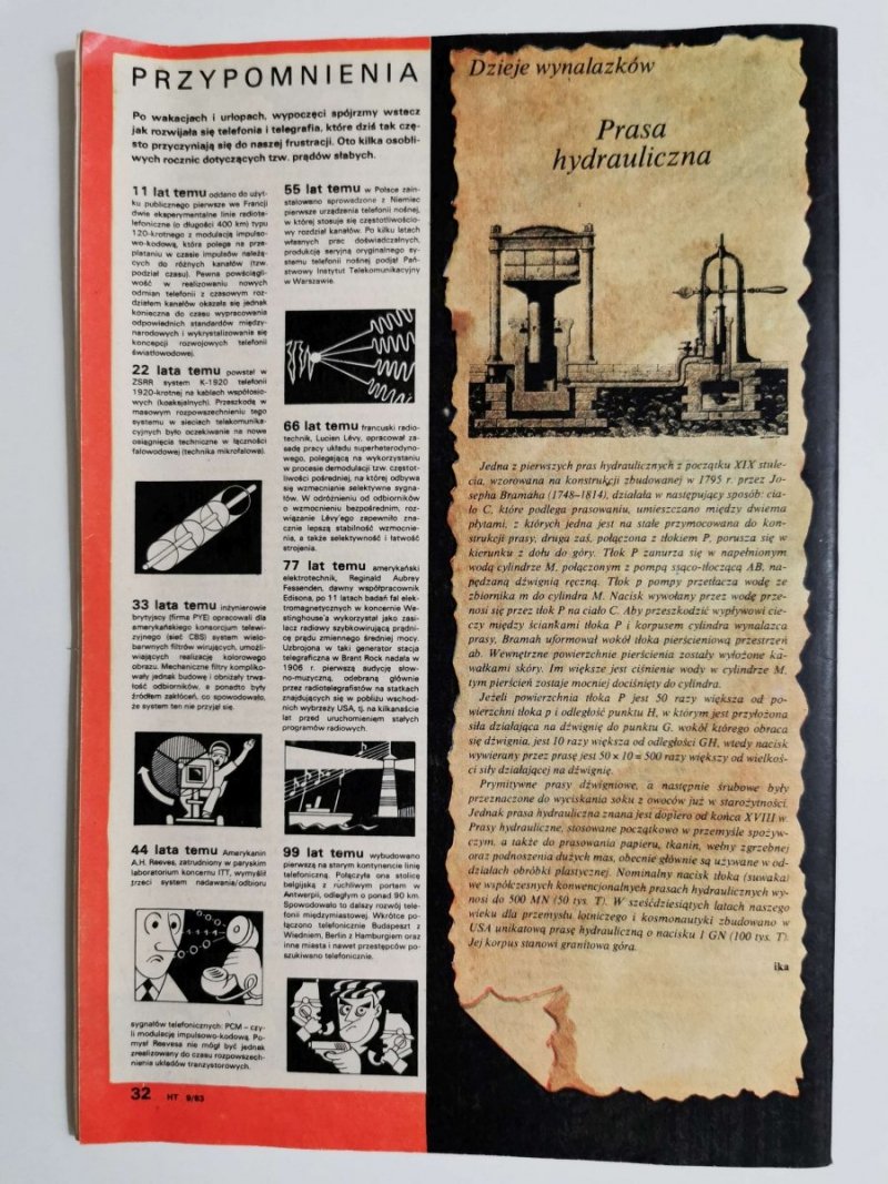 HORYZONTY TECHNIKI NR 9'83 BEŁCHATÓW 