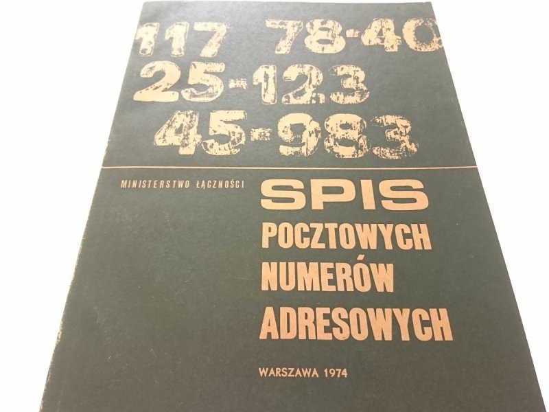 SPIS POCZTOWYCH NUMERÓW ADRESOWYCH 1974 !!!