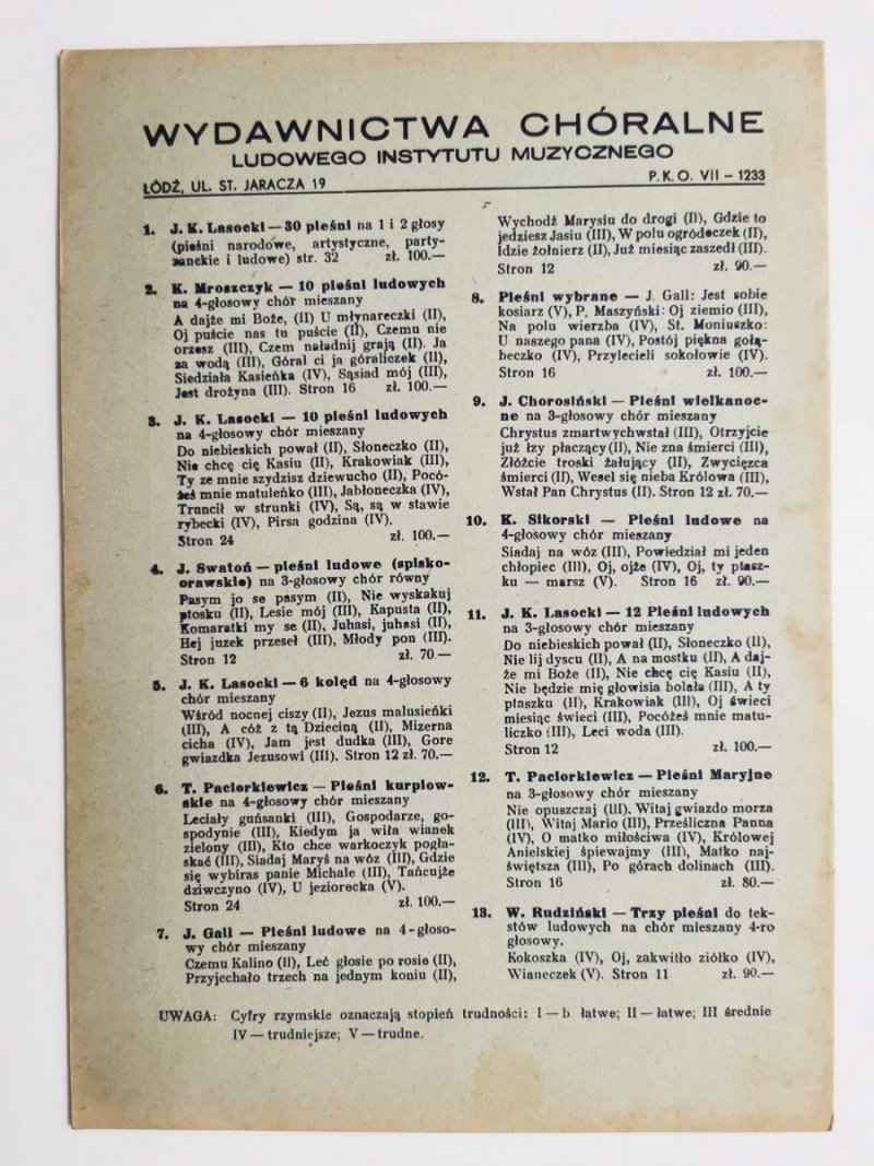 PORADNIK MUZYCZNY ROK II NR 4 (14) KWIECIEŃ 1948 r.