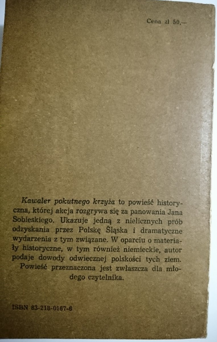 KAWALER POKUTNEGO KRZYŻA - Artur Klingen 1981