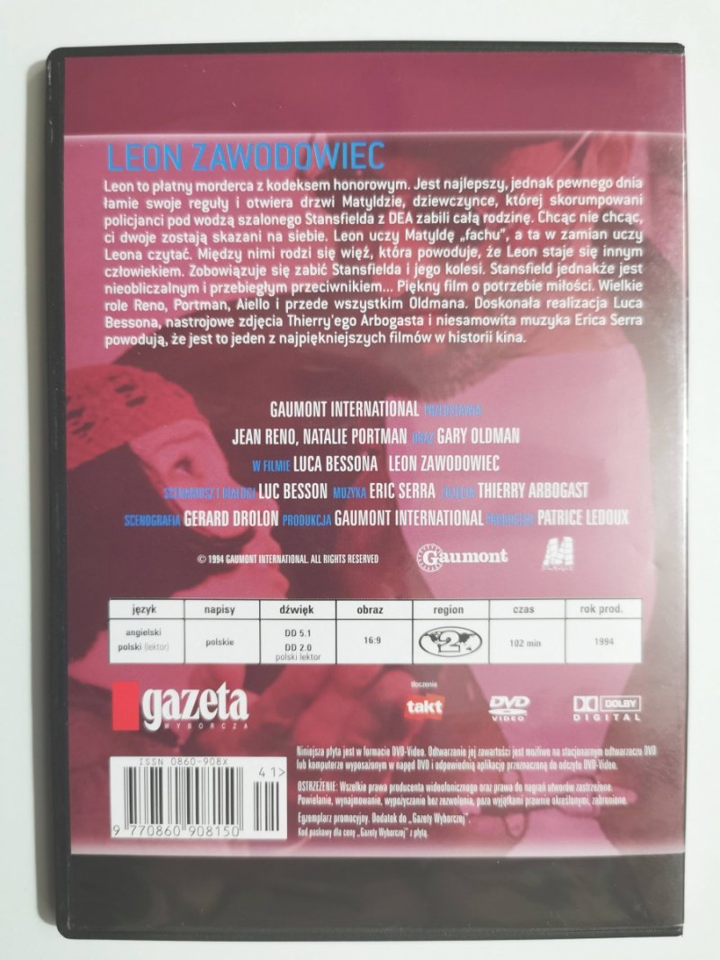 DVD. LEON ZAWODOWIEC. JEAN RENO