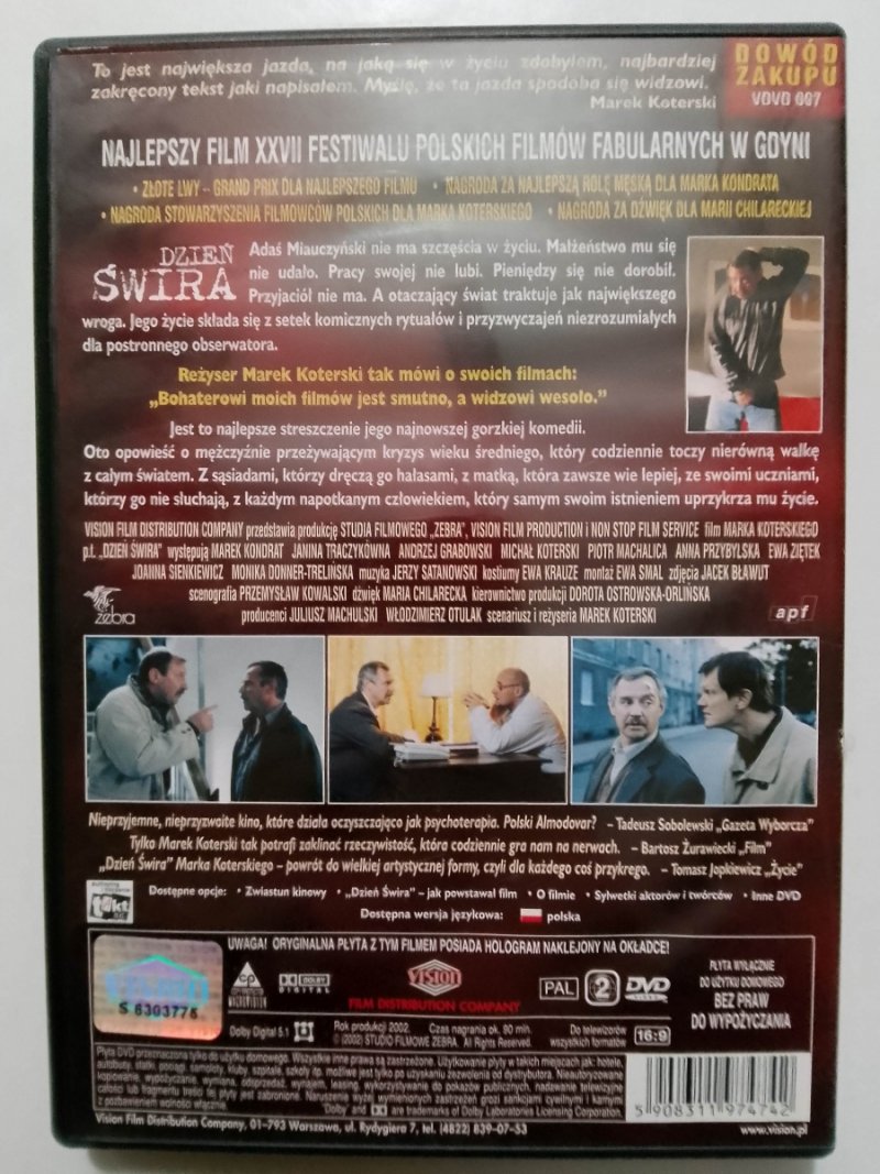 DVD. DZIEŃ ŚWIRA. MAREK KONDRAT 
