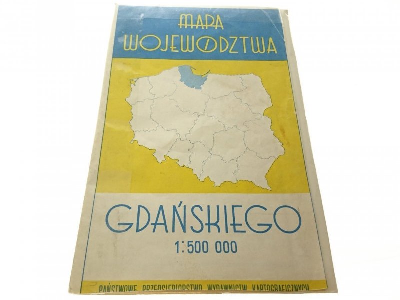 MAPA WOJEWÓDZTWA GDAŃSKIEGO 1963
