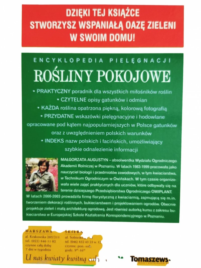 ROŚLINY POKOJOWE ENCYKLOPEDIA PIELĘGNACJI - Małgorzata Augustyn