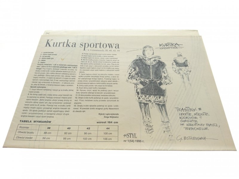 TWÓJ STYL 1-1995 KURTKA SPORTOWA