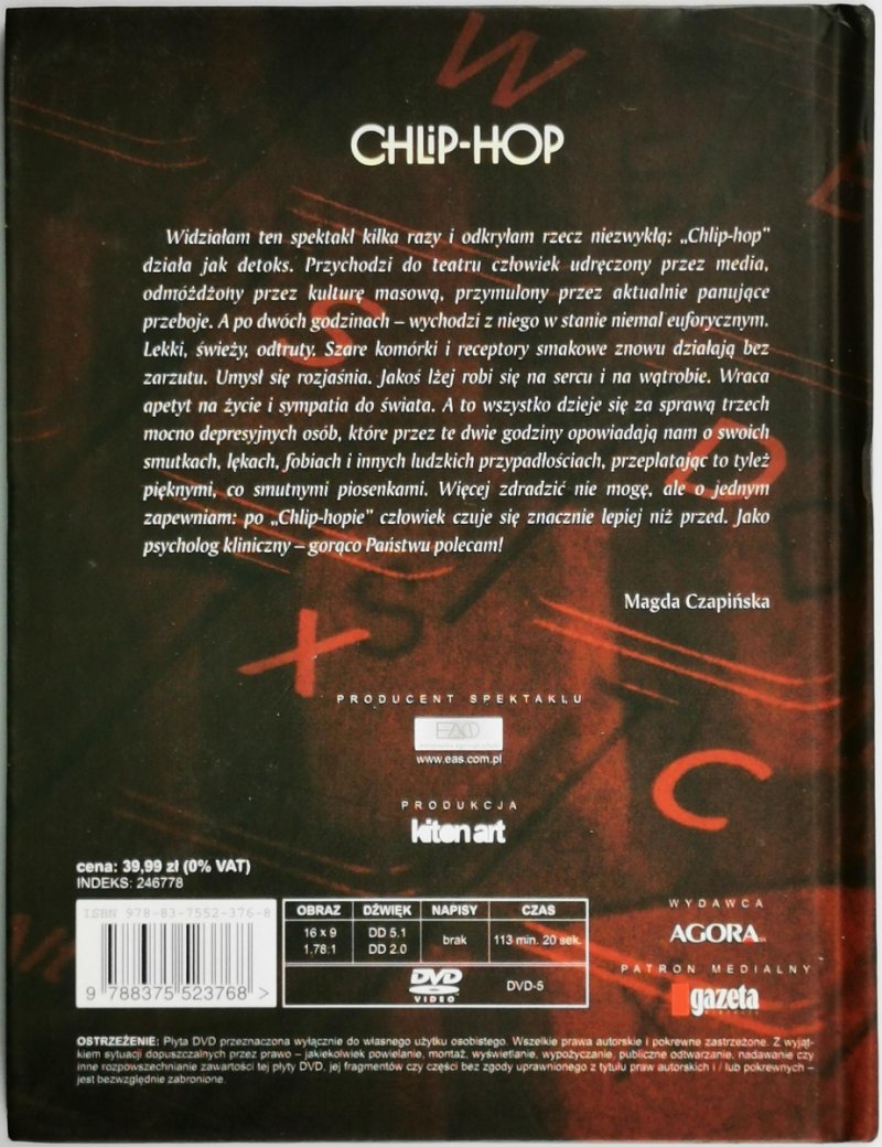 DVD. CHLIP-HOP SPEKTAKL TEATRALNY  