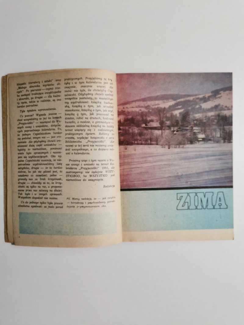 KALENDARZ PRZYJACIÓŁKI NA ROK 1985 