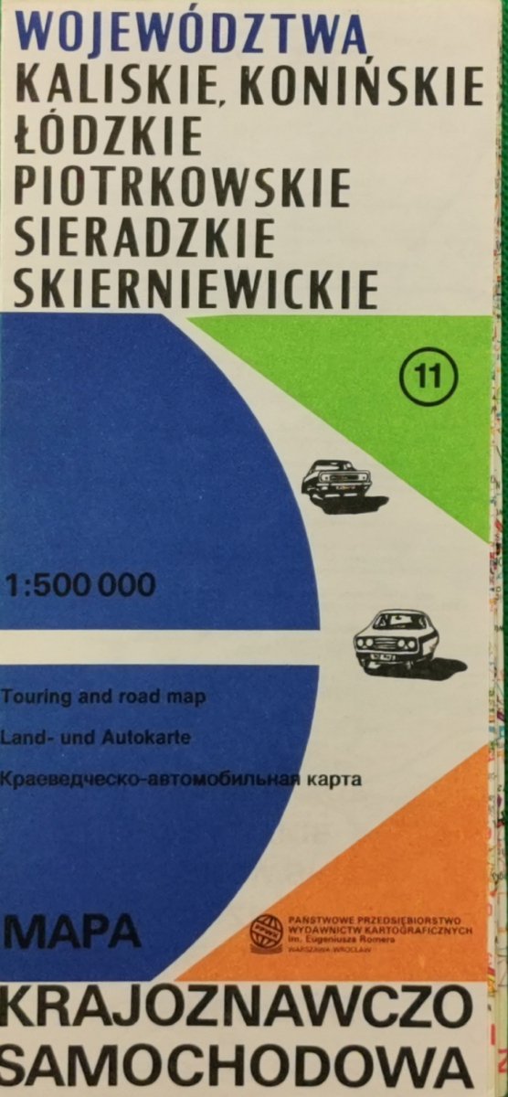 MAPA. WOJEWÓDZTWA KALISKIE, KONIŃSKIE, ŁÓDZKIE, PIOTRKOWSKIE, SIERADZKIE, SKIERNIEWICKIE
