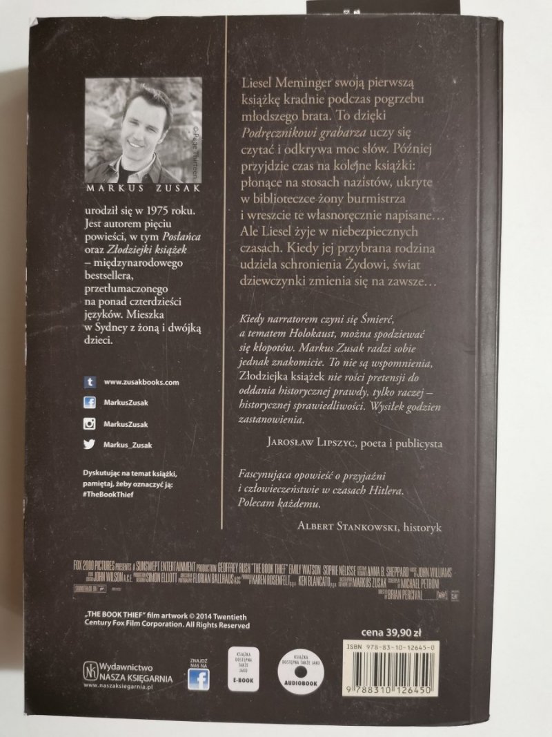 ZŁODZIEJKA KSIĄŻEK - Markus Zusak 