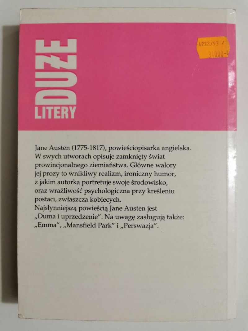 DUMA I UPRZEDZENIA - Jane Austen 1993