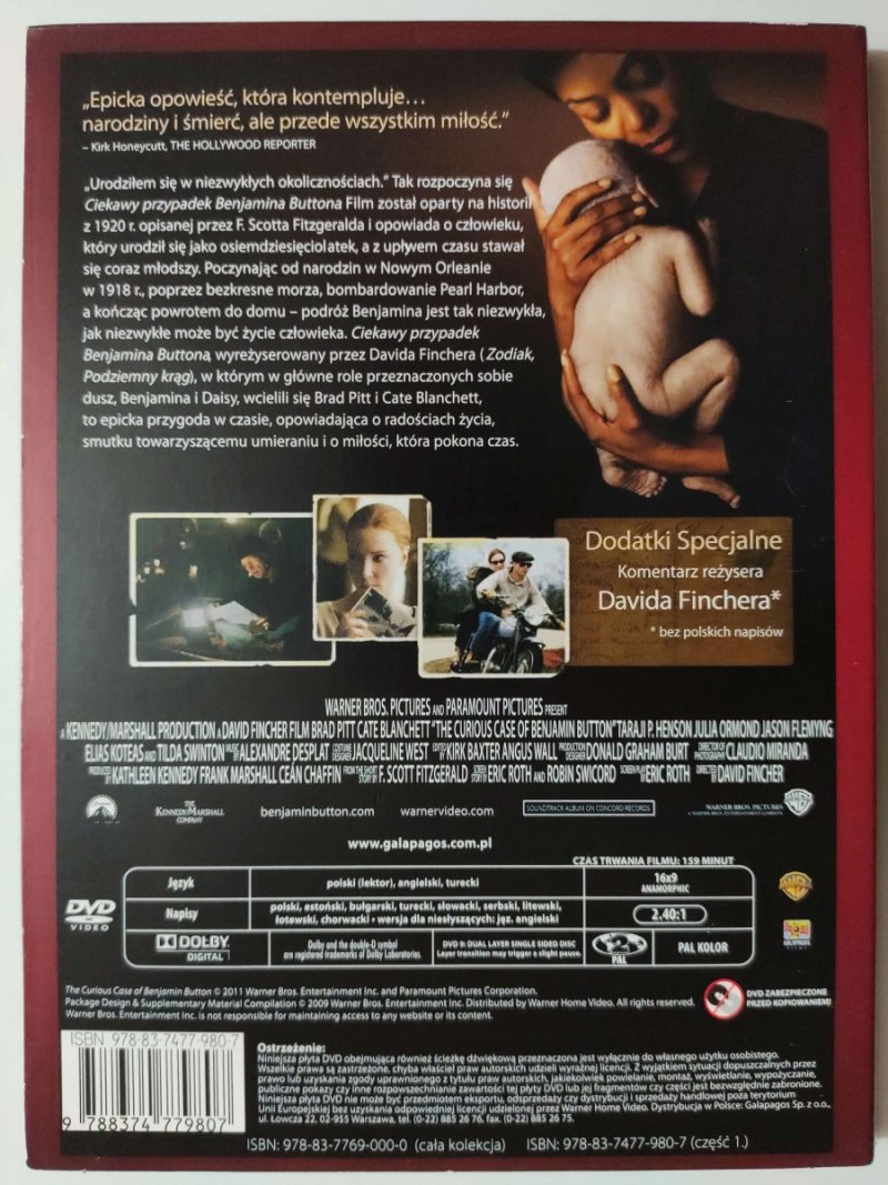 DVD. CIEKAWY PRZYPADEK BENJAMINA BUTTONA