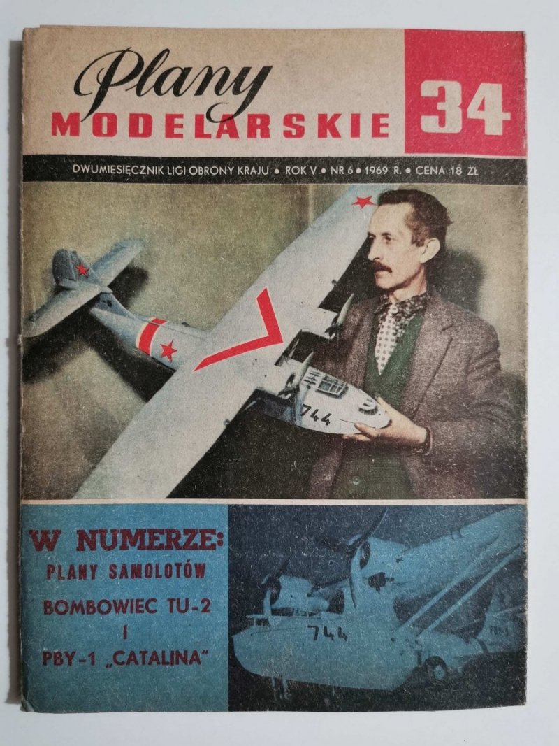 PLANY MODELARSKIE NR 34 PLANY SAMOLOTÓW BOMBOWIEC TU-2 PBY-1 CATALINA 
