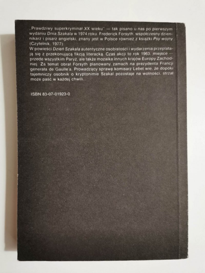 DZIEŃ SZAKALA - Frederick Forsyth 1989