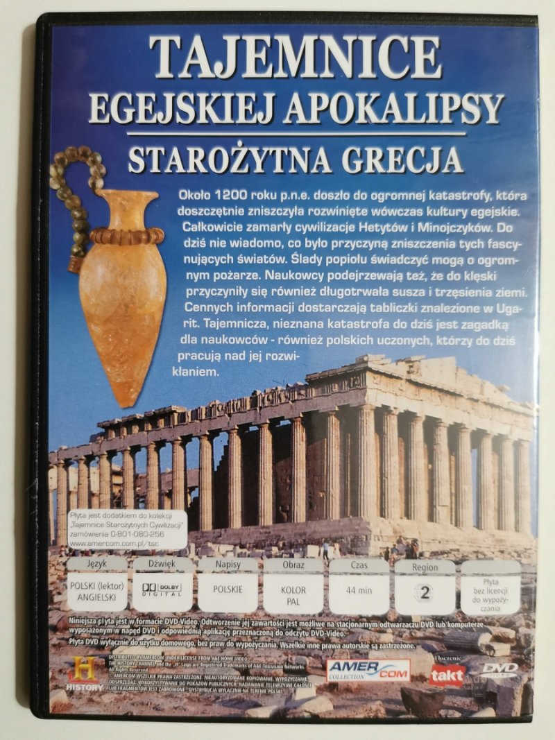 DVD. TAJEMNICE EGEJSKIEJ APOKALIPSY STAROŻYTNA GRECJA