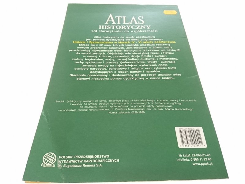 ATLAS HISTORYCZNY. OD STAROŻYTNOŚCI... SZKOŁA