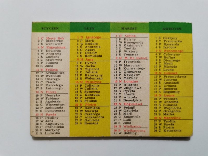 PKO 1970 OTWIERANY KALENDARZYK