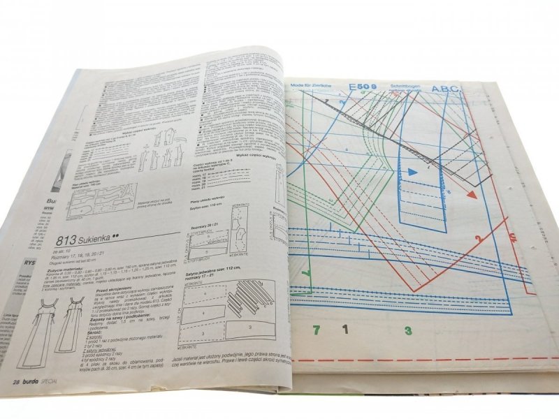 BURDA NR 2/98 GŁĘBOKI GRANAT KONKURUJE Z CZERNIĄ