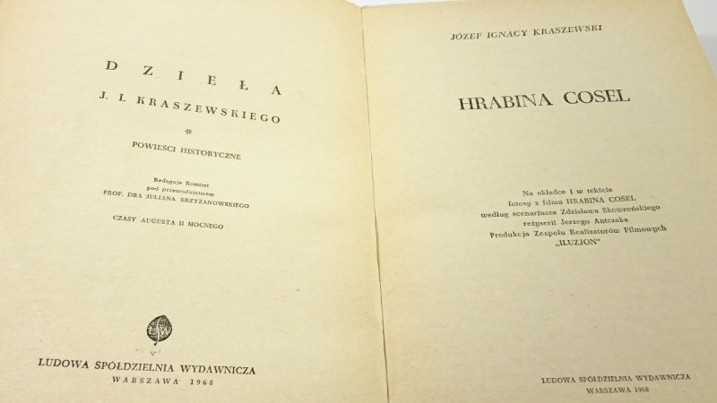 HRABINA COSEL - J. I. Kraszewski 1968