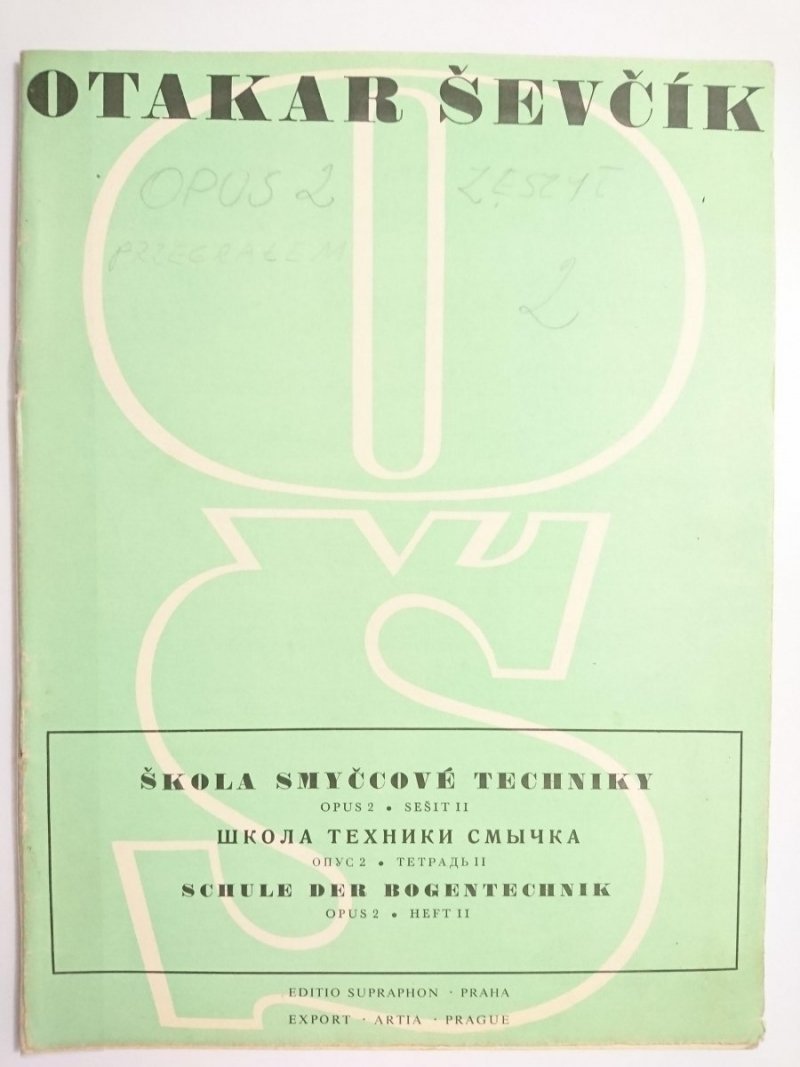 ŚKOLA SMYĆCOVE TECHNIKY OPUS 2 SESIT II OTAKAR ŚEVĆIK 1974