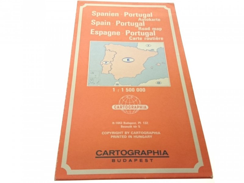 SPANYOLORSZAG PORTUGALIA AUTÓTERKEPE