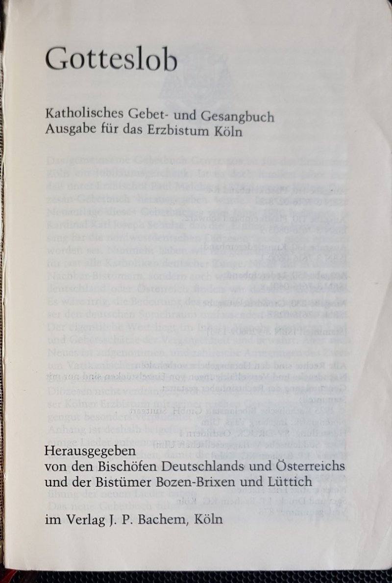GOTTESLOB. KATHOLISCHES GEBET - UND GESANGBUCH