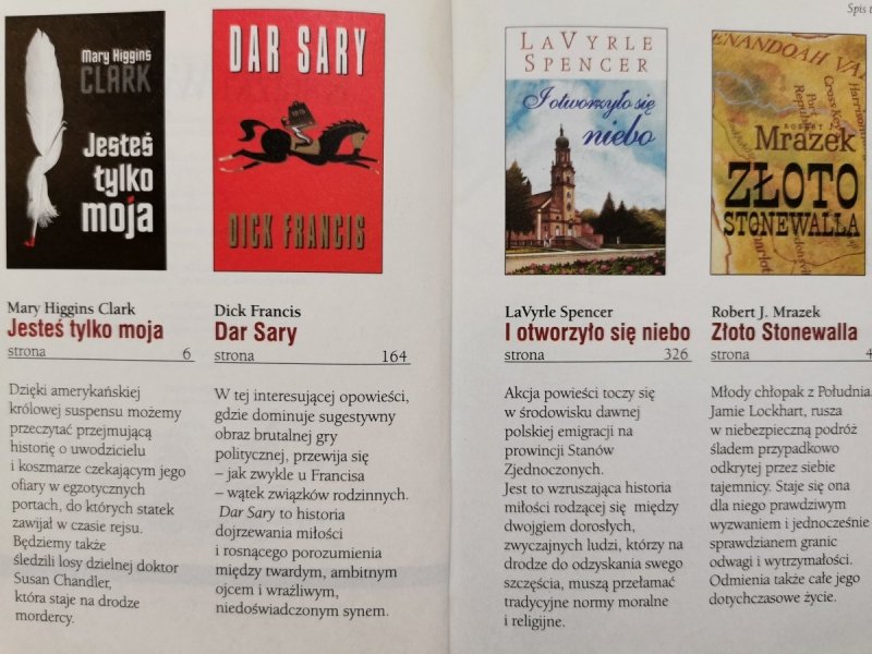 KSIĄŻKI WYBRANE: JESTEŚ TYLKO MOJA - M. Higgins Clark 1999