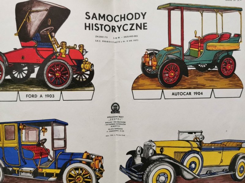 SAMOCHODY HISTORYCZNE SERIA IB PLANSZA 